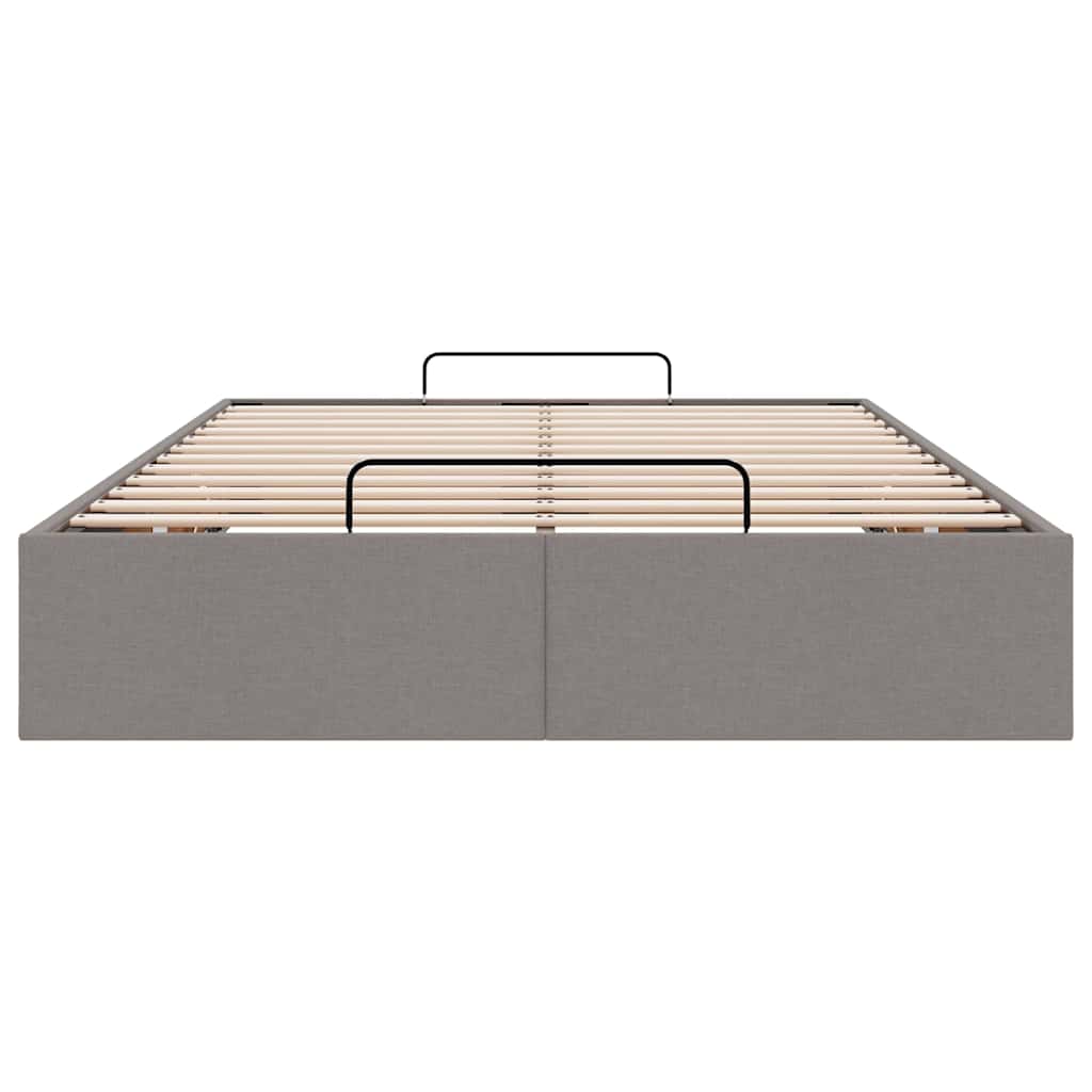 Cadre de lit ottoman sans matelas taupe 120x200 cm tissu - XIOS