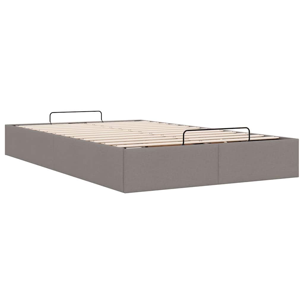 Cadre de lit ottoman sans matelas taupe 120x200 cm tissu - XIOS