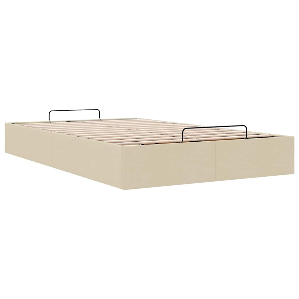 Cadre de lit ottoman sans matelas crème 120x200 cm tissu - XIOS