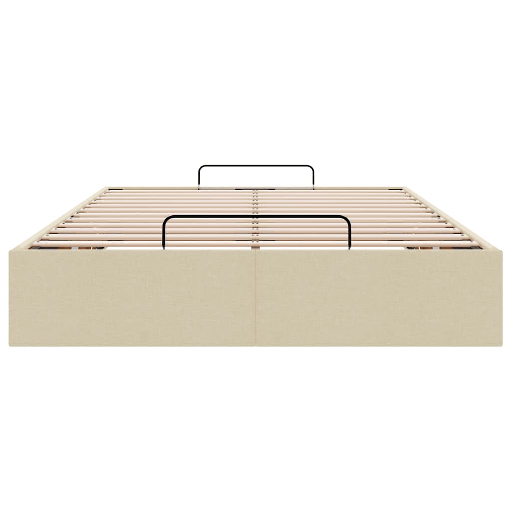 Cadre de lit ottoman sans matelas crème 120x200 cm tissu - XIOS
