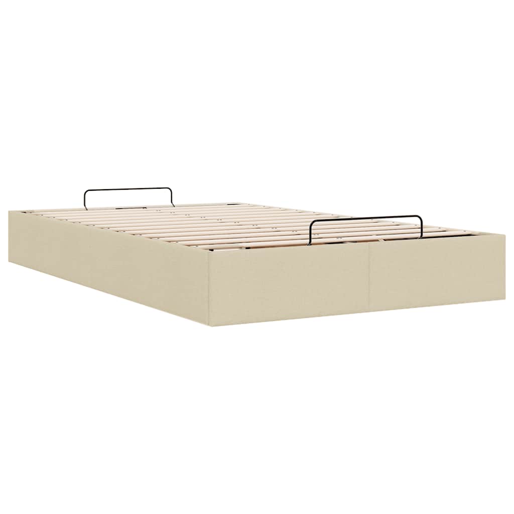 Cadre de lit ottoman sans matelas crème 120x200 cm tissu - XIOS