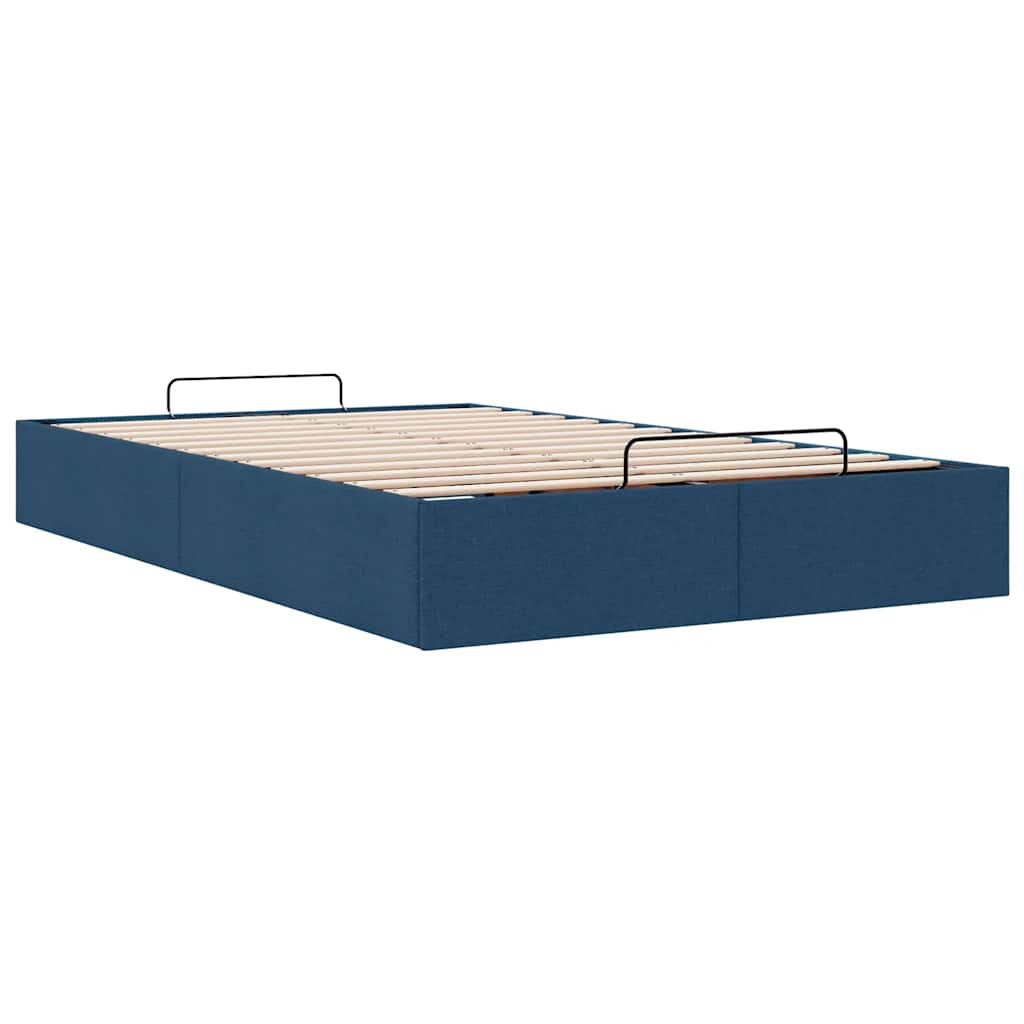 Cadre de lit ottoman sans matelas bleu 120x200 cm tissu - XIOS