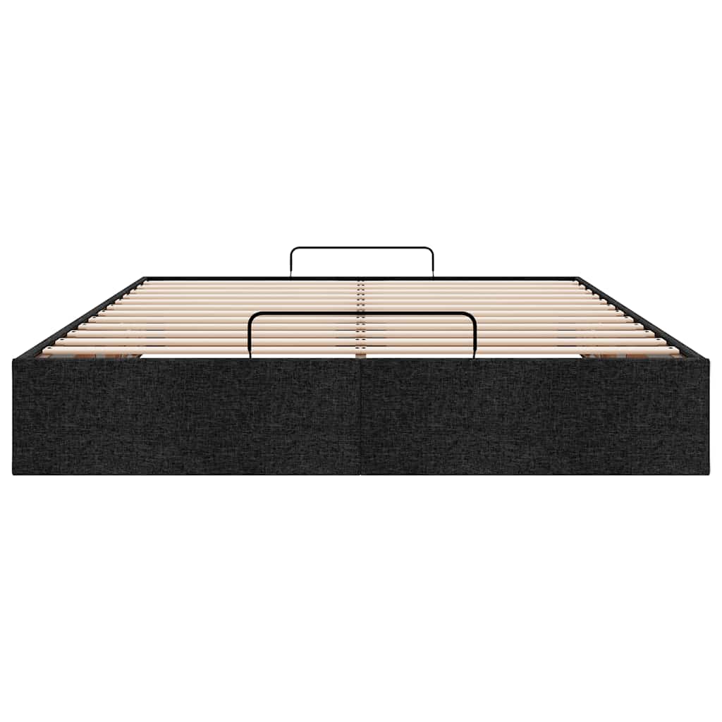 Cadre de lit ottoman sans matelas noir 140x190 cm tissu - XIOS