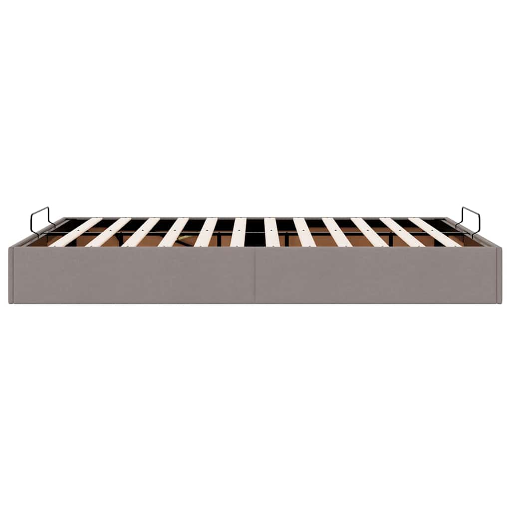 Cadre de lit ottoman sans matelas taupe 140x190 cm tissu - XIOS
