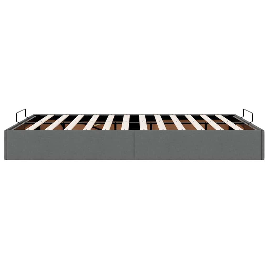 Cadre de lit ottoman sans matelas gris foncé 140x200 cm tissu - XIOS