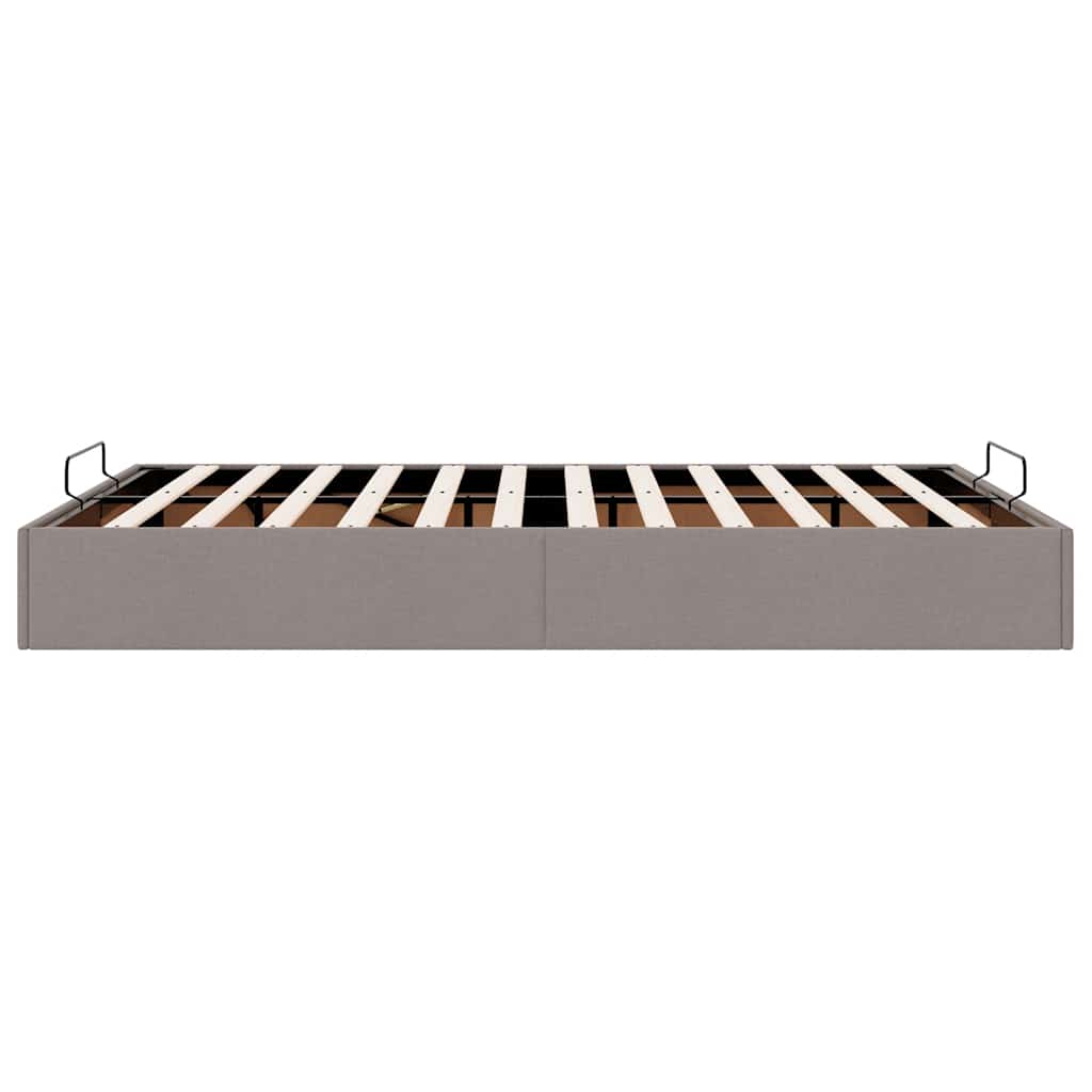 Cadre de lit ottoman sans matelas taupe 140x200 cm tissu - XIOS