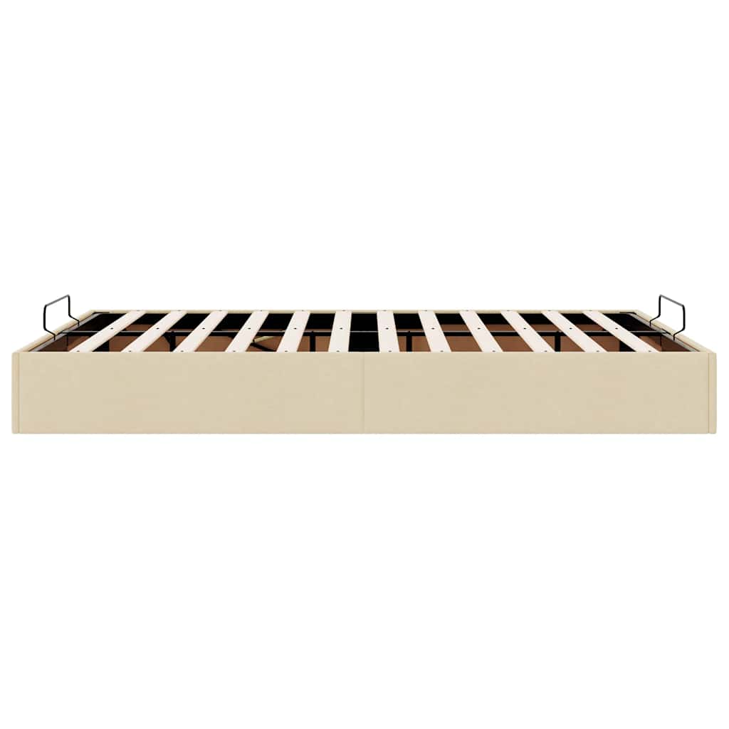 Cadre de lit ottoman sans matelas crème 140x200 cm tissu - XIOS