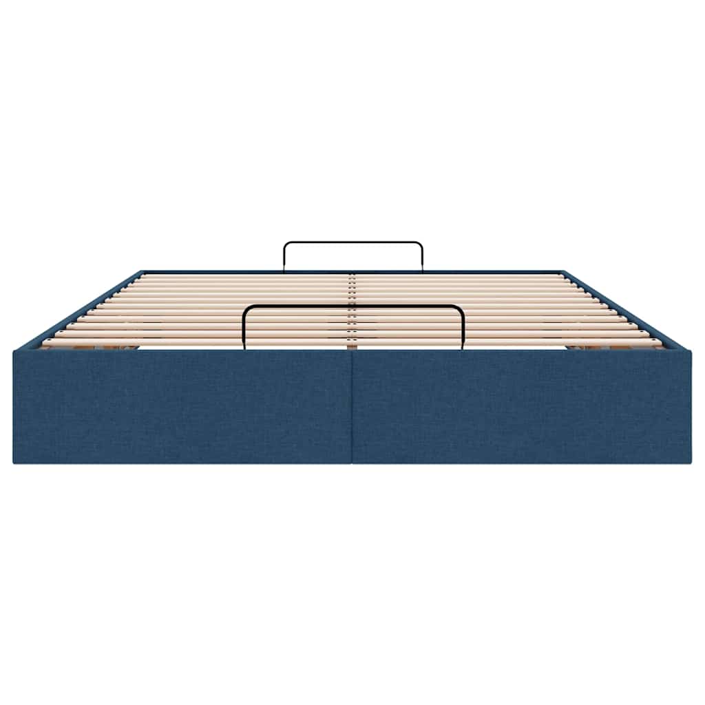 Cadre de lit ottoman sans matelas bleu 140x200 cm tissu - XIOS