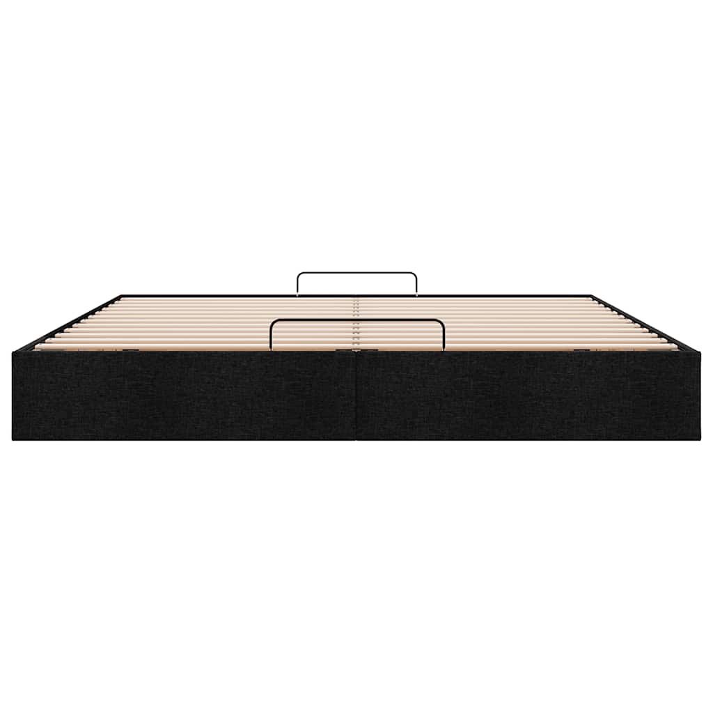 Cadre de lit ottoman sans matelas noir 160x200 cm tissu - XIOS