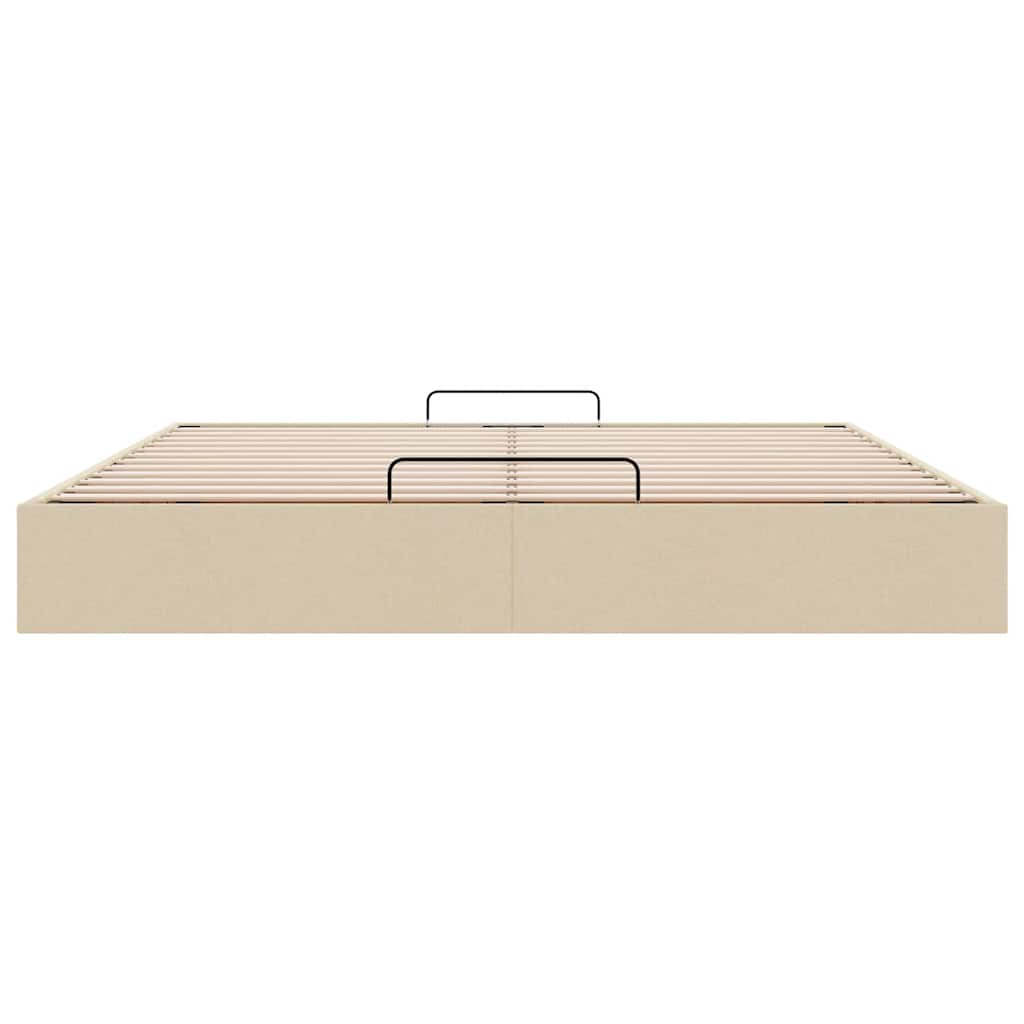 Cadre de lit ottoman sans matelas crème 160x200 cm tissu - XIOS