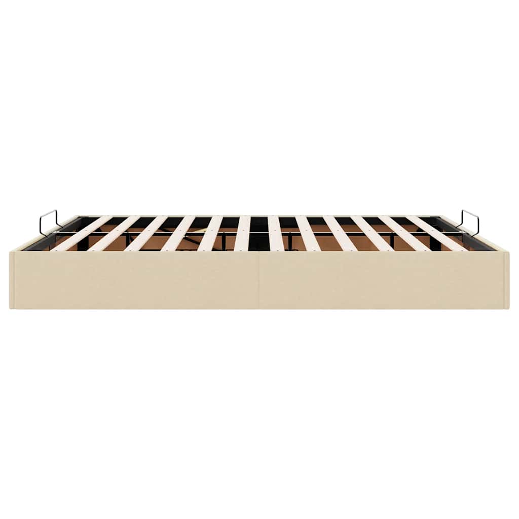 Cadre de lit ottoman sans matelas crème 160x200 cm tissu - XIOS