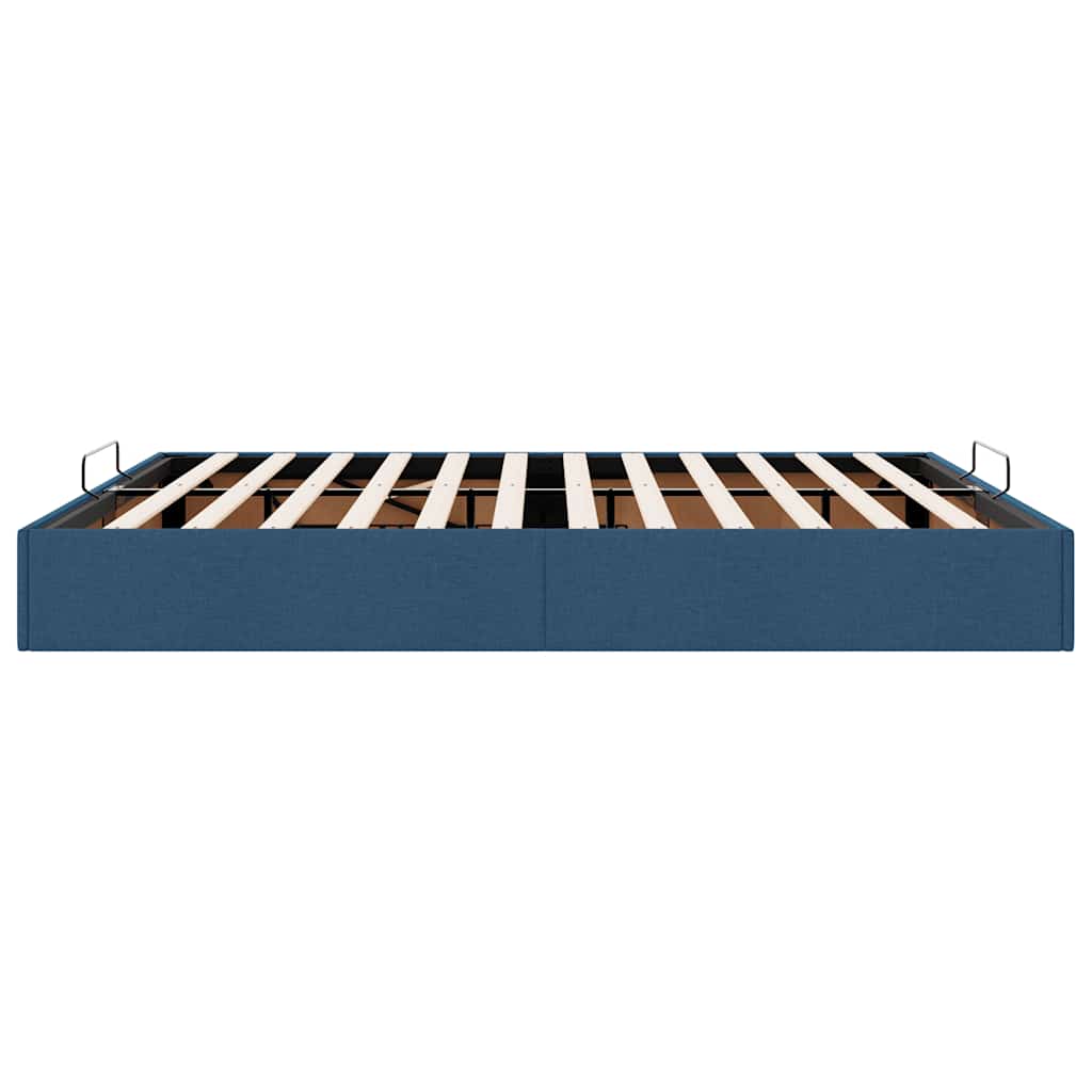 Cadre de lit ottoman sans matelas bleu 160x200 cm tissu - XIOS