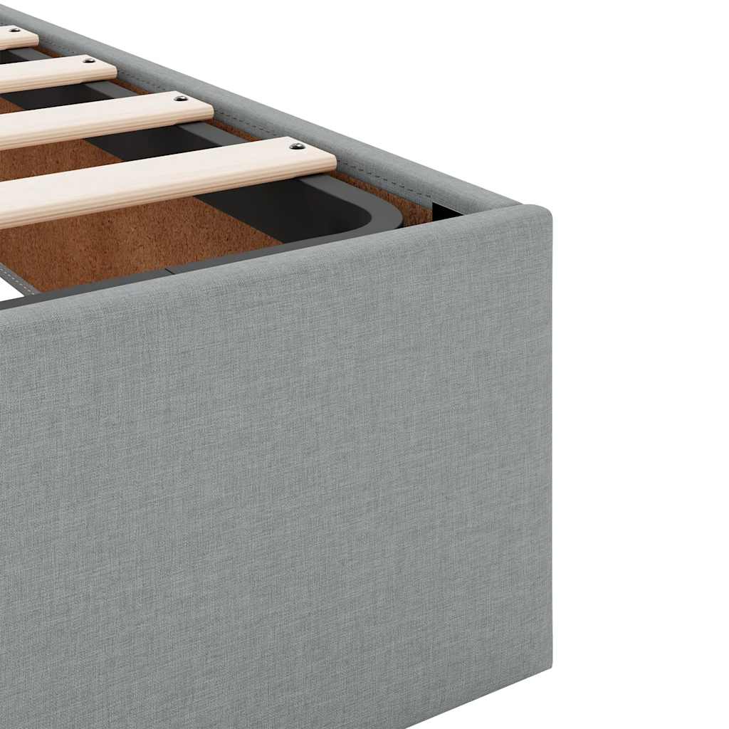Cadre de lit ottoman sans matelas gris clair 180x200 cm tissu - XIOS
