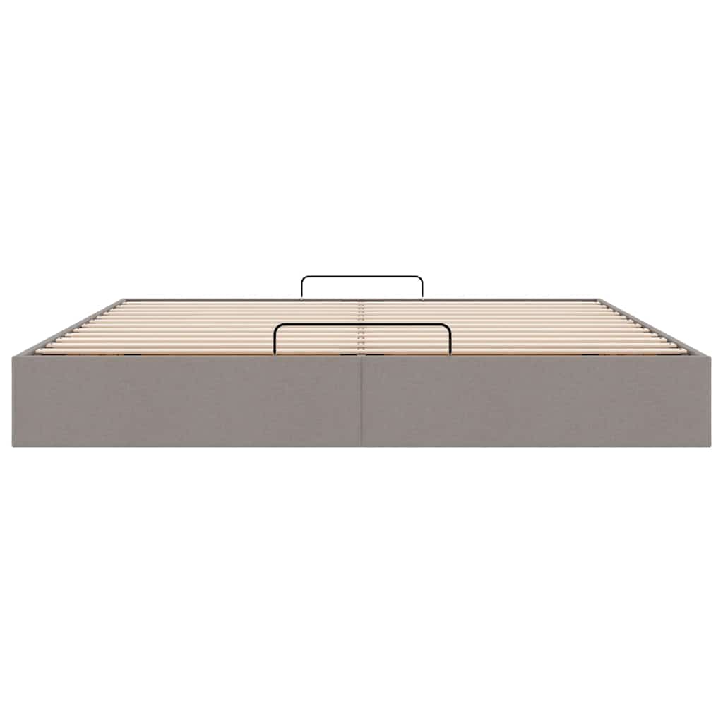 Cadre de lit ottoman sans matelas taupe 180x200 cm tissu - XIOS