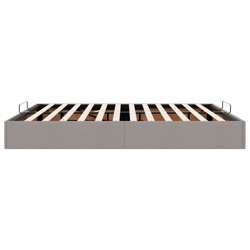 Cadre de lit ottoman sans matelas taupe 180x200 cm tissu - XIOS