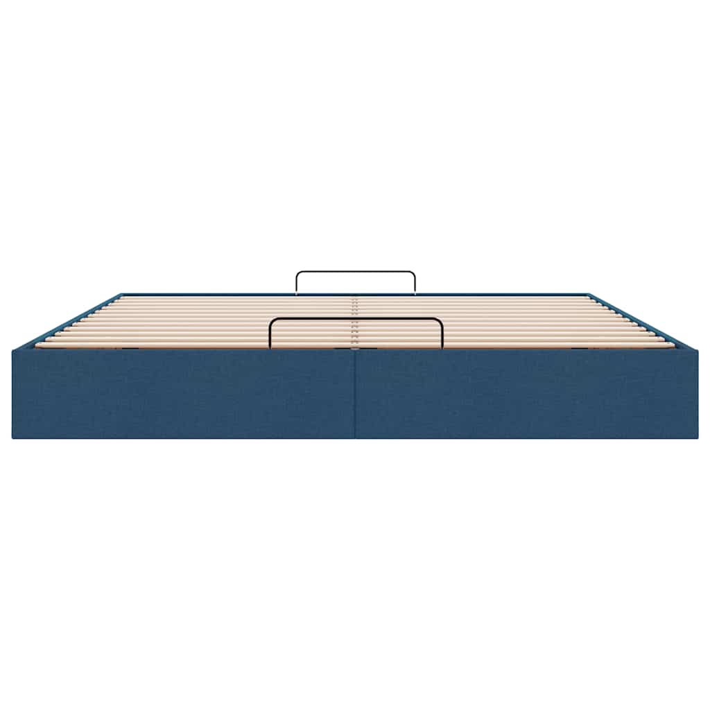 Cadre de lit ottoman sans matelas bleu 180x200 cm tissu - XIOS