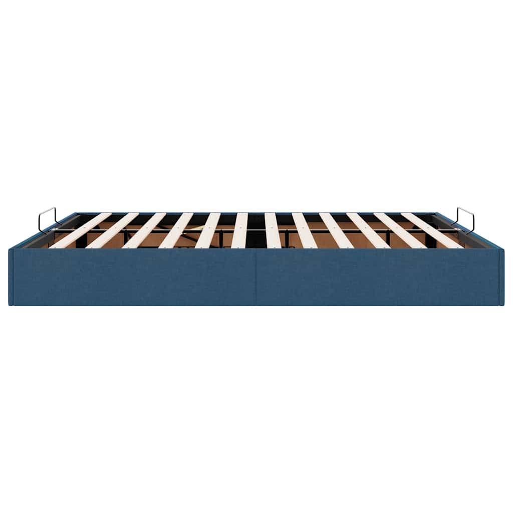 Cadre de lit ottoman sans matelas bleu 180x200 cm tissu - XIOS