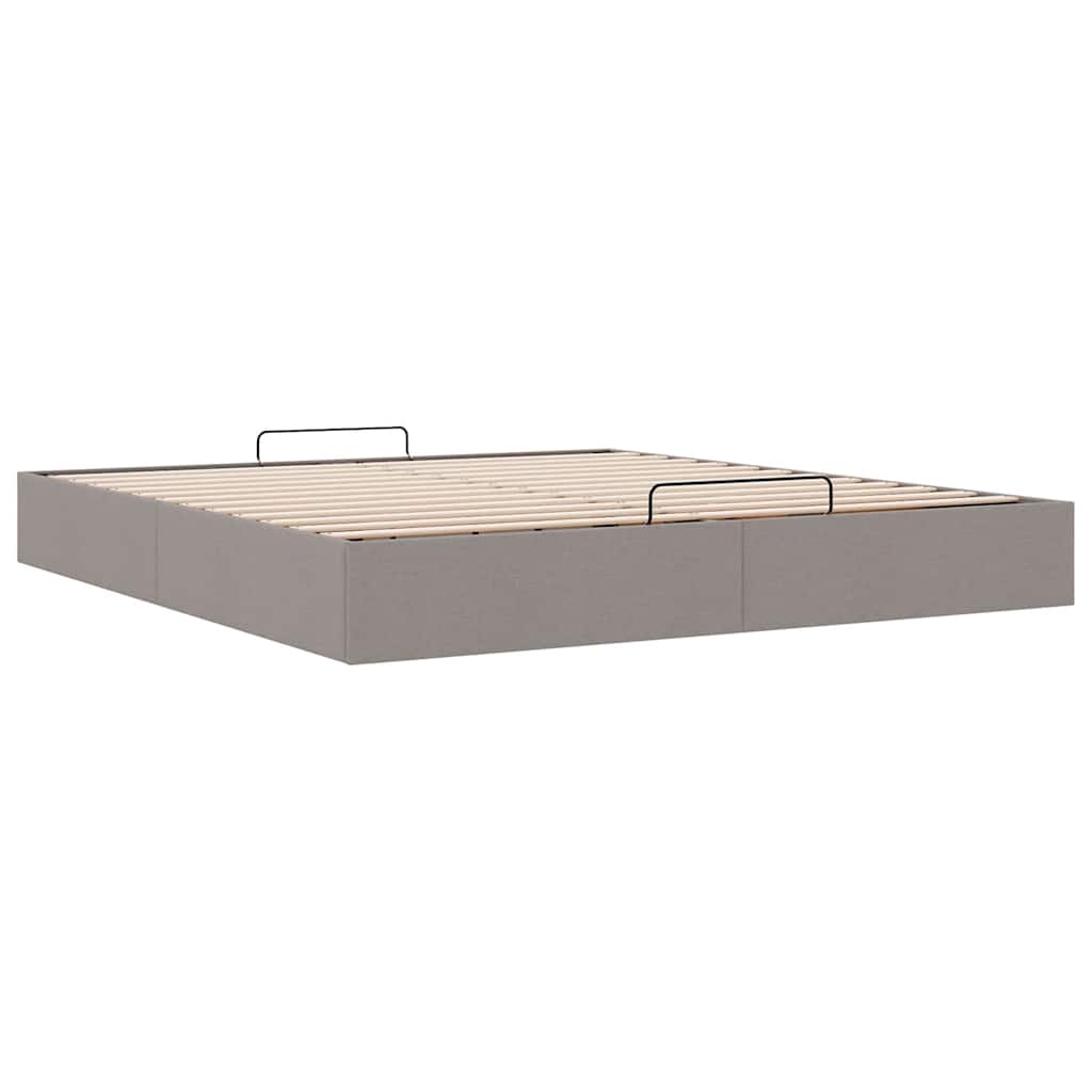 Cadre de lit ottoman sans matelas taupe 200x200 cm tissu - XIOS