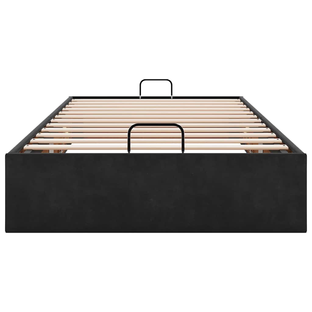Cadre de lit ottoman sans matelas noir 90x190 cm velours - XIOS