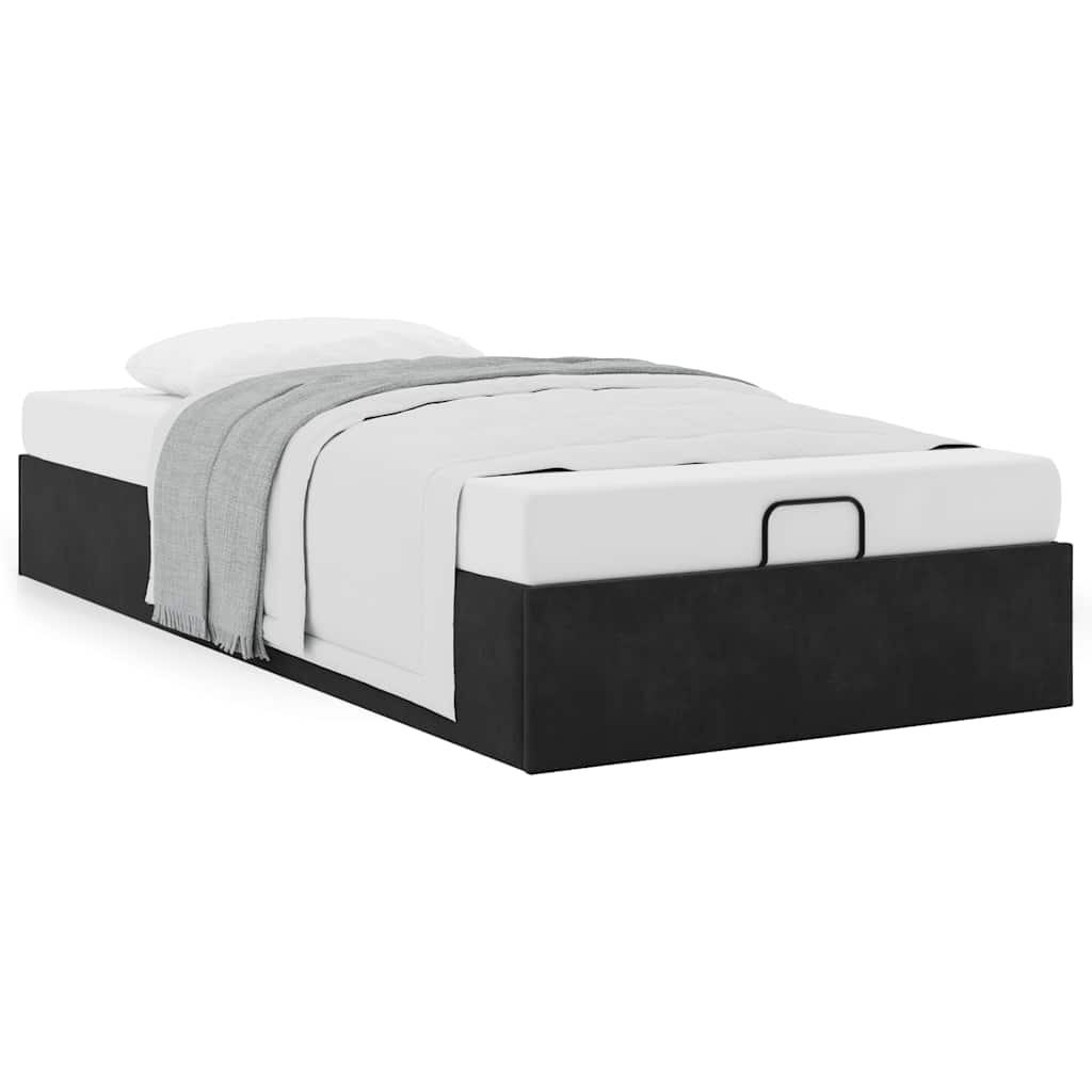 Cadre de lit ottoman sans matelas noir 100x200 cm velours - XIOS