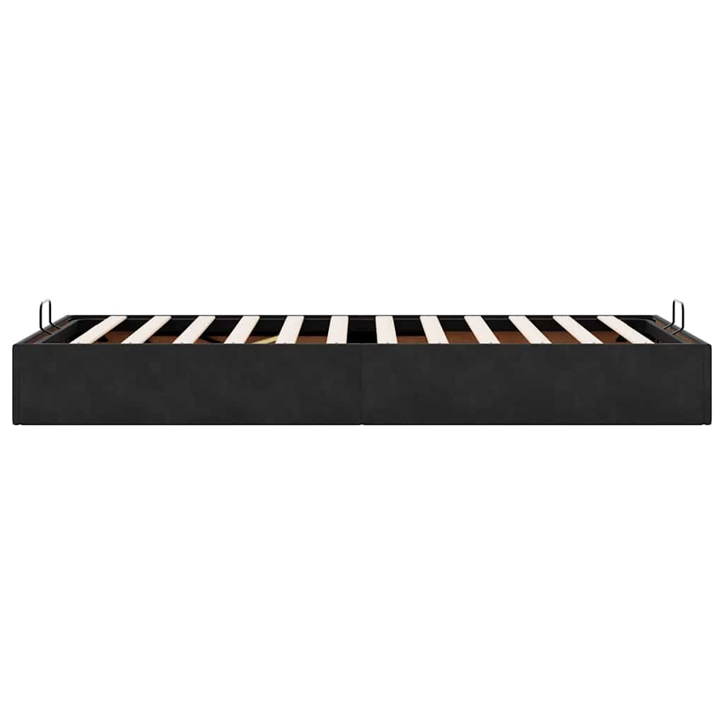 Cadre de lit ottoman sans matelas noir 100x200 cm velours - XIOS