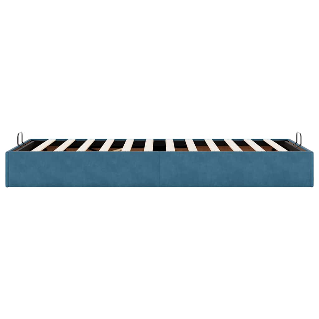 Cadre de lit ottoman sans matelas bleu foncé 100x200 cm velours - XIOS