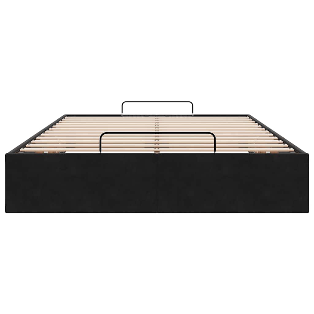 Cadre de lit ottoman sans matelas noir 120x190 cm velours - XIOS