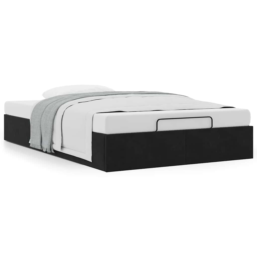 Cadre de lit ottoman sans matelas noir 120x200 cm velours - XIOS