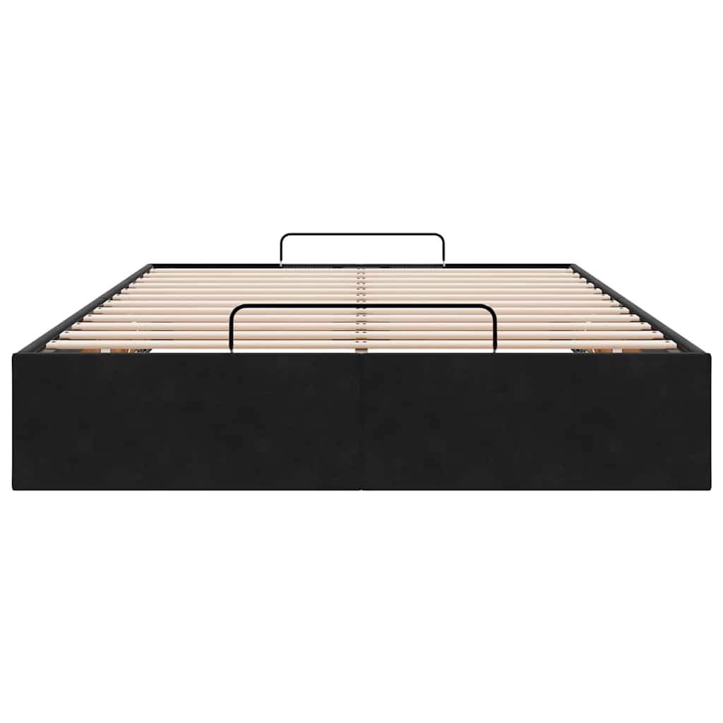 Cadre de lit ottoman sans matelas noir 120x200 cm velours - XIOS