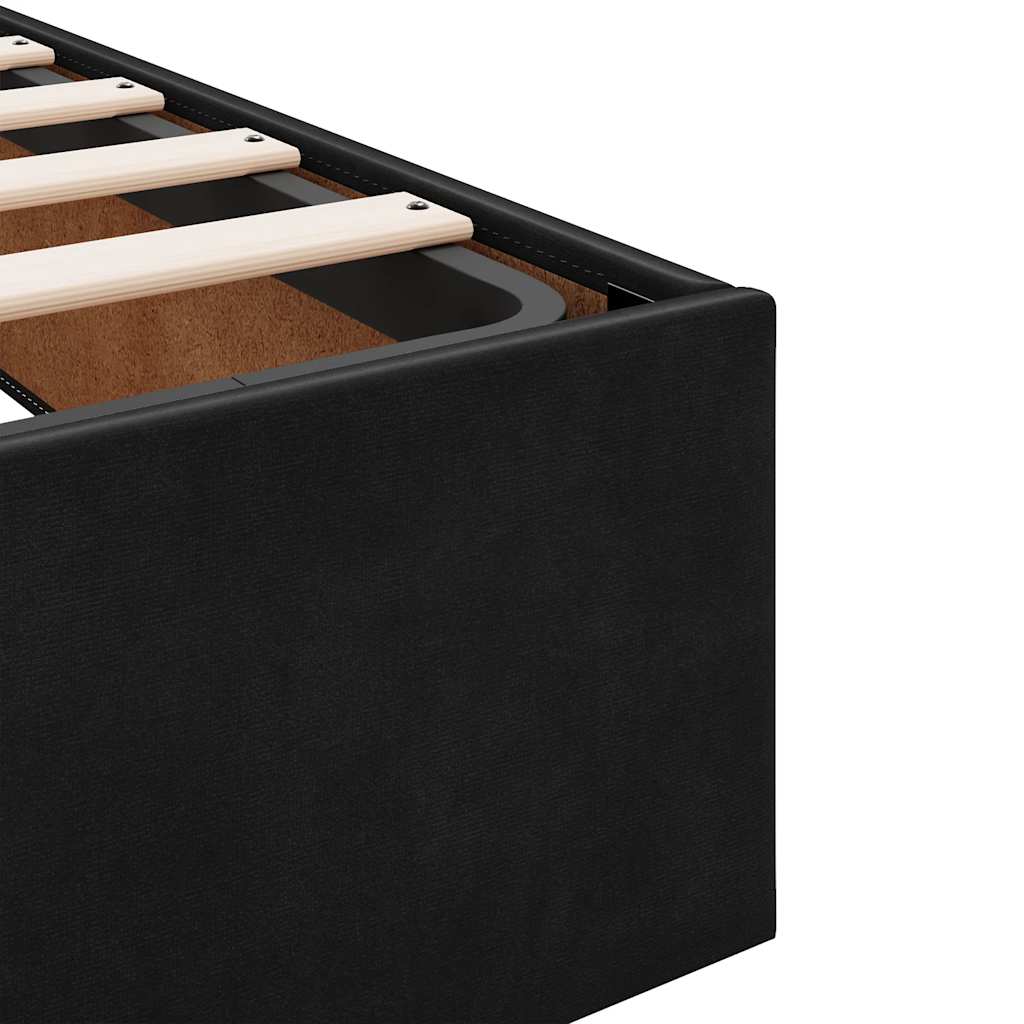 Cadre de lit ottoman sans matelas noir 120x200 cm velours - XIOS