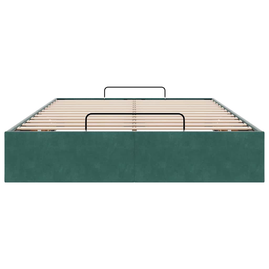 Cadre de lit ottoman sans matelas vert foncé 120x200 cm velours - XIOS
