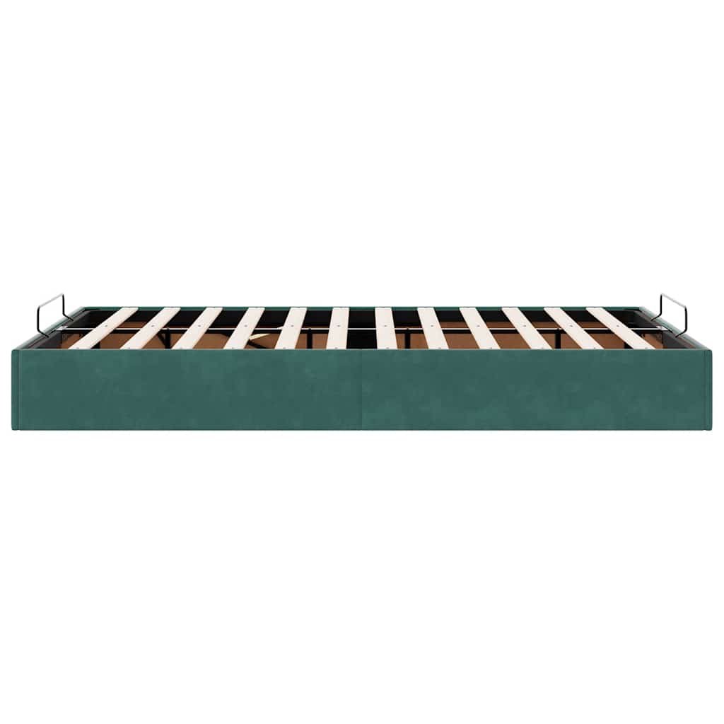 Cadre de lit ottoman sans matelas vert foncé 120x200 cm velours - XIOS