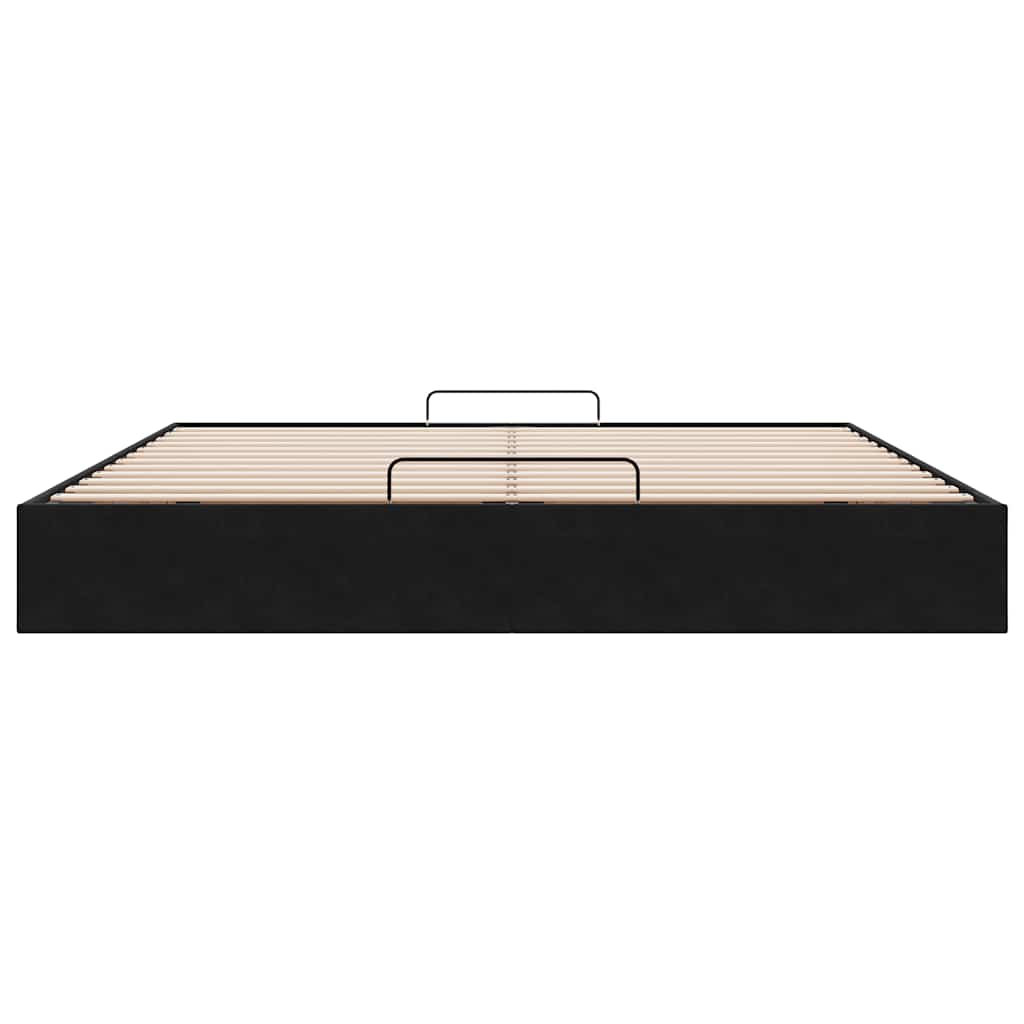 Cadre de lit ottoman sans matelas noir 160x200 cm velours - XIOS