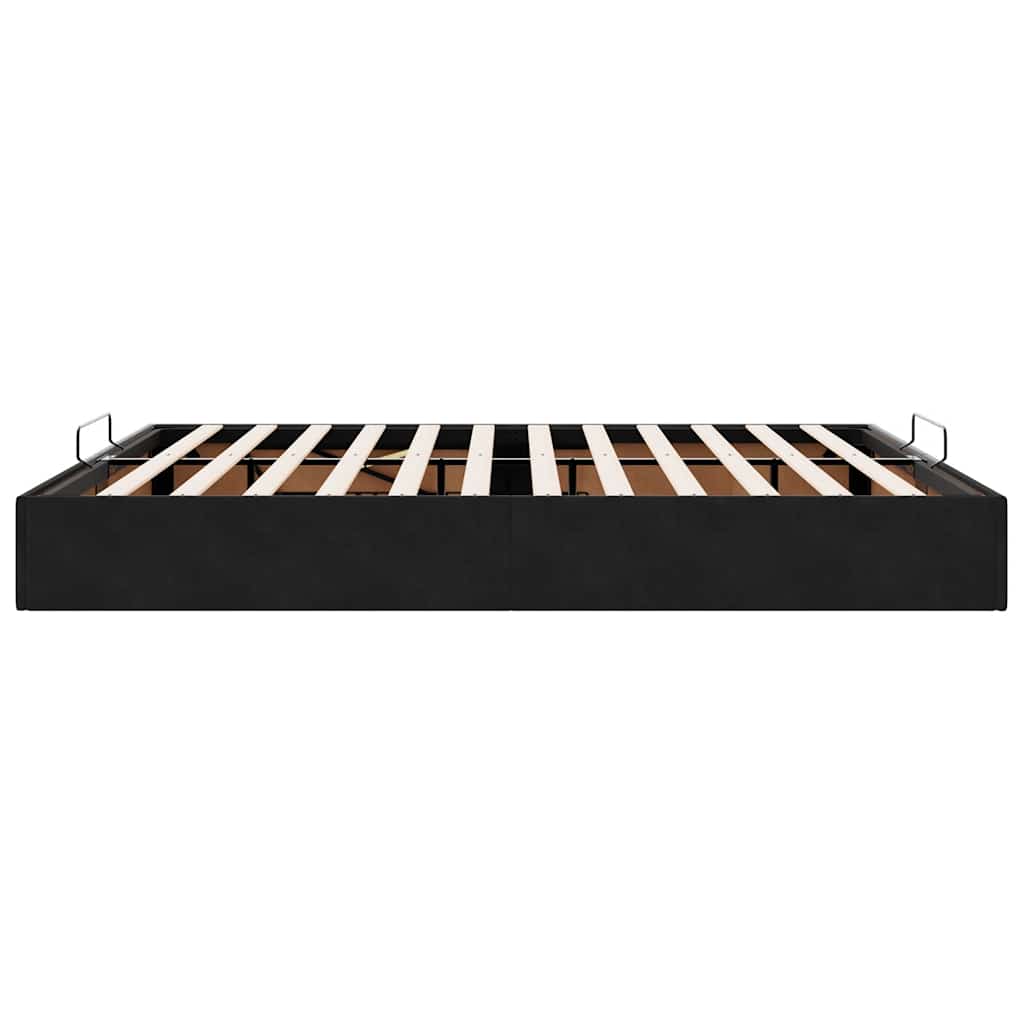 Cadre de lit ottoman sans matelas noir 160x200 cm velours - XIOS