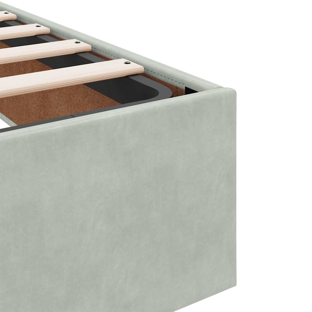 Cadre de lit ottoman sans matelas gris clair 180x200 cm velours - XIOS