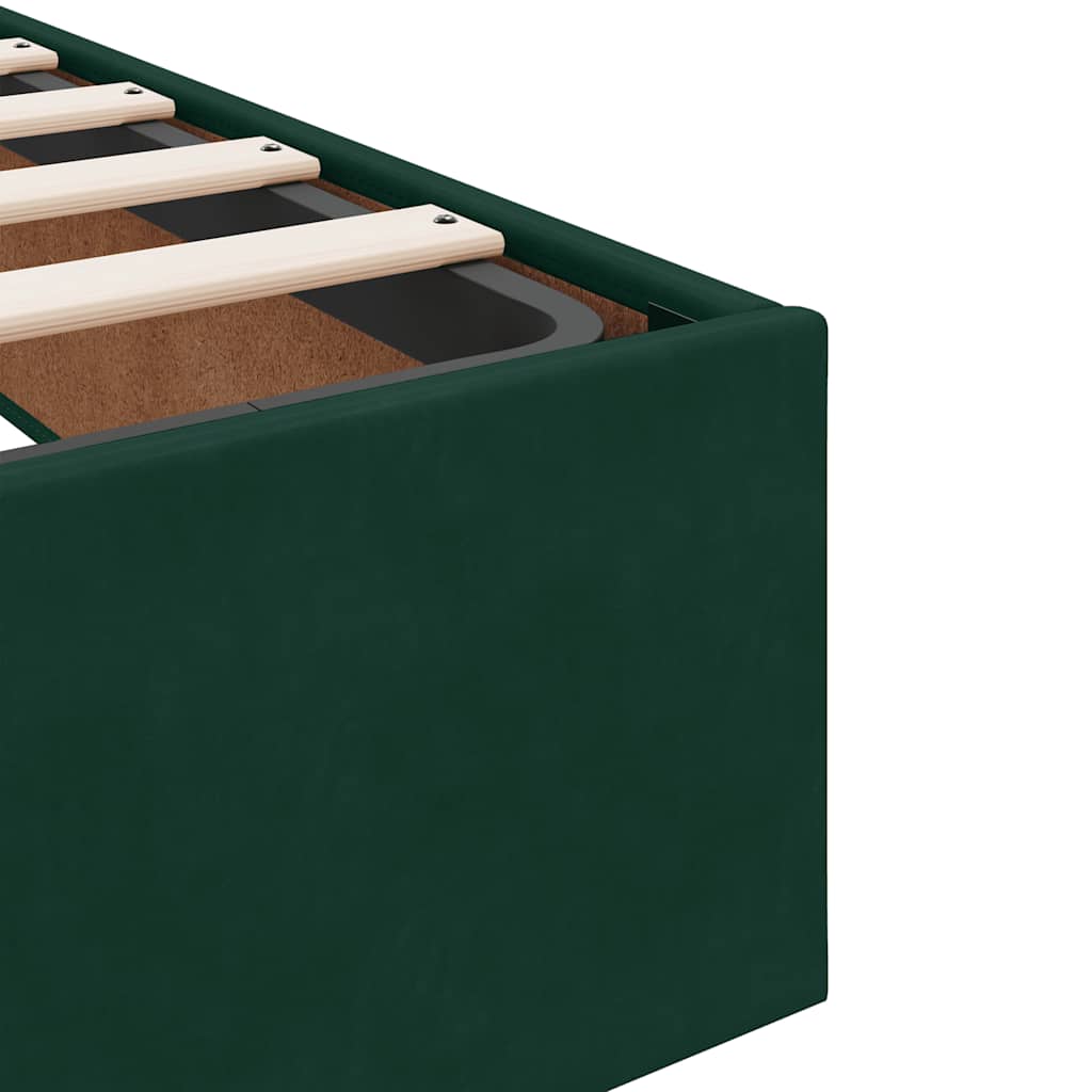 Cadre de lit ottoman avec matelas vert foncé 180x200 cm velours - XIOS