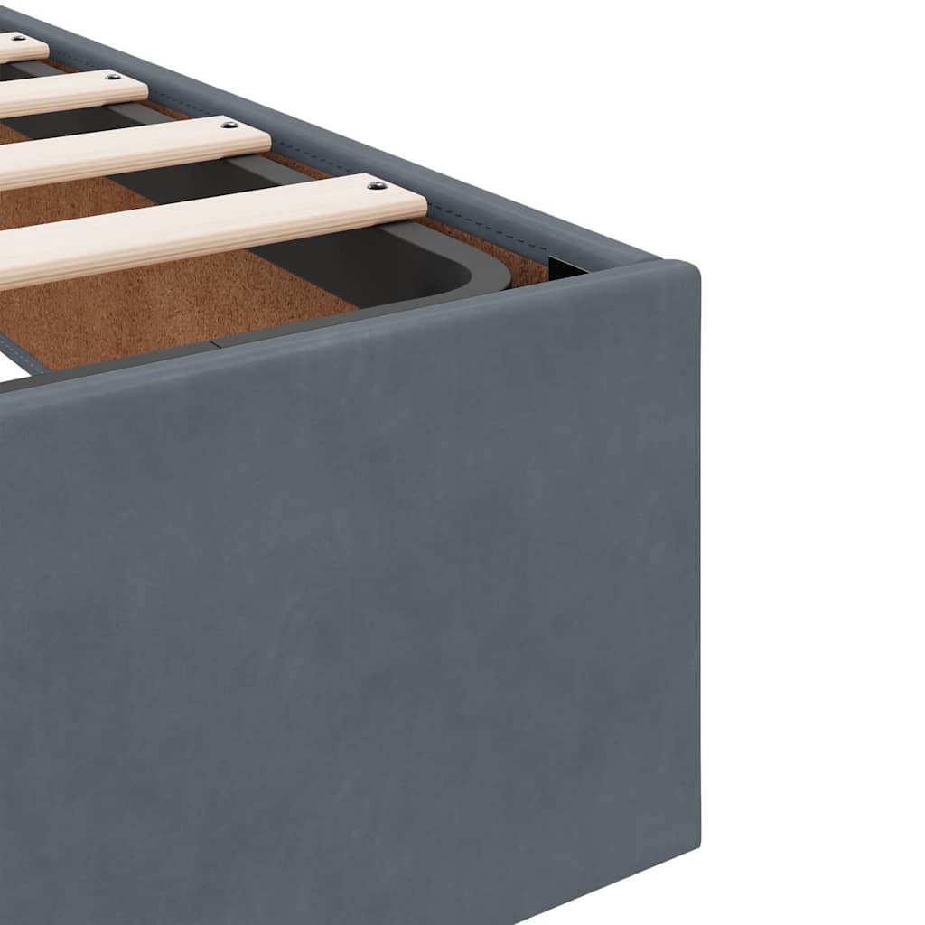 Cadre de lit ottoman sans matelas gris foncé 200x200 cm velours - XIOS