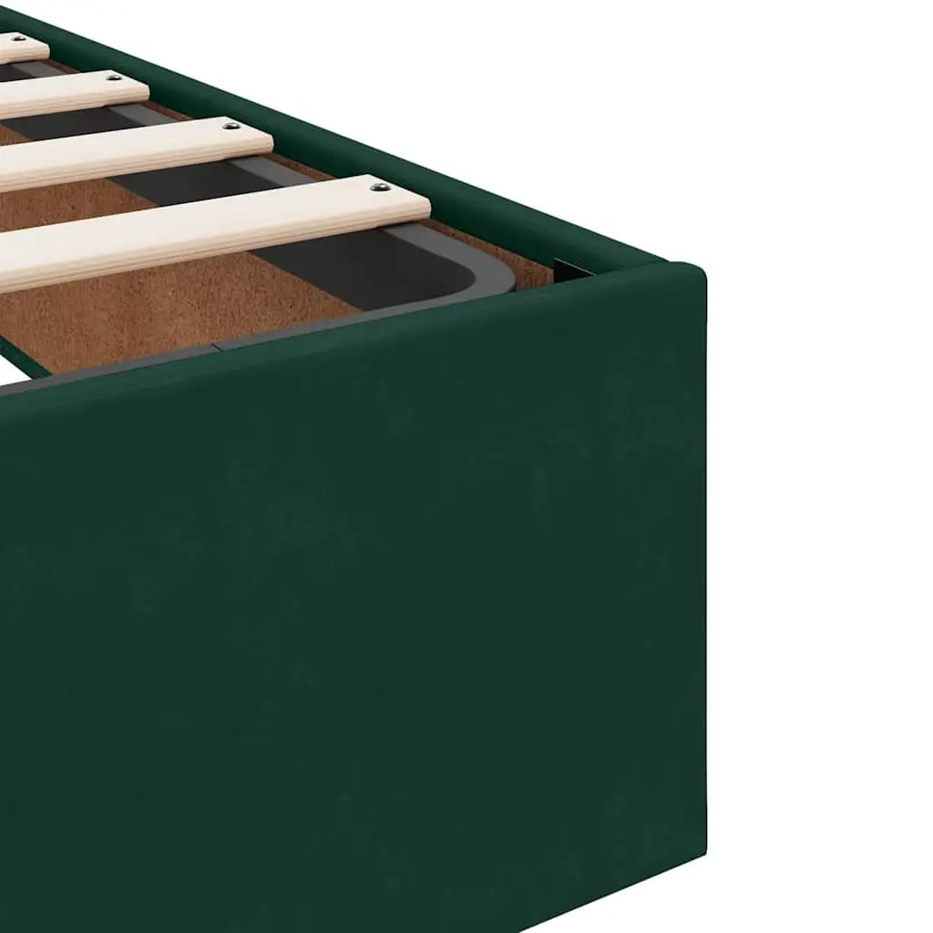 Cadre de lit ottoman sans matelas vert foncé 200x200 cm velours - XIOS