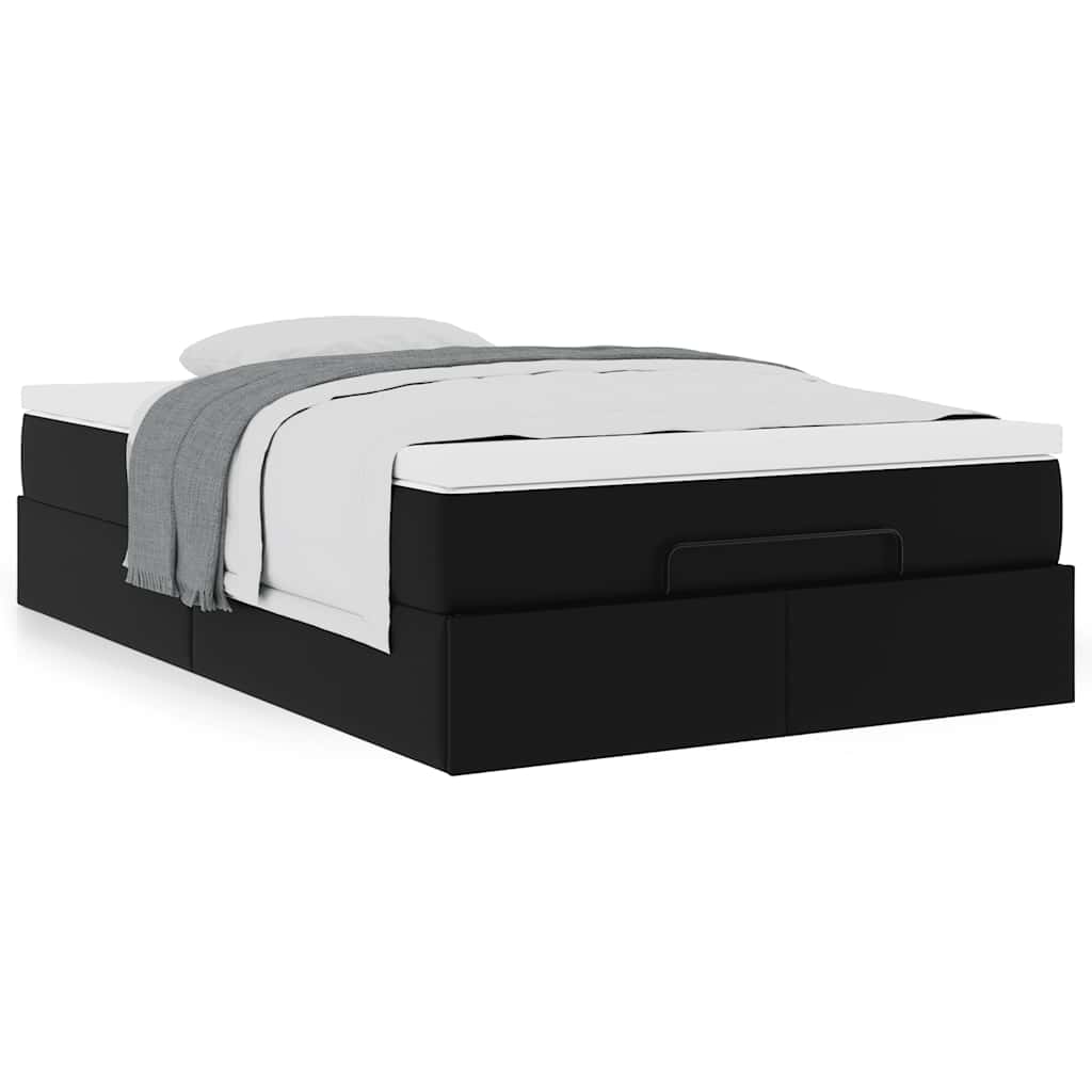 Cadre de lit ottoman avec matelas noir 120x190 cm similicuir - XIOS