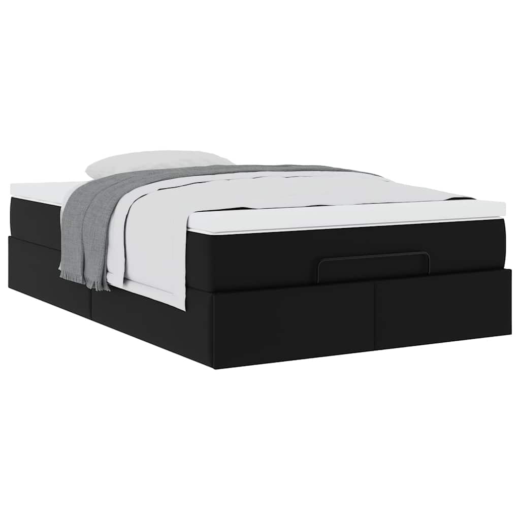 Cadre de lit ottoman avec matelas noir 120x190 cm similicuir - XIOS