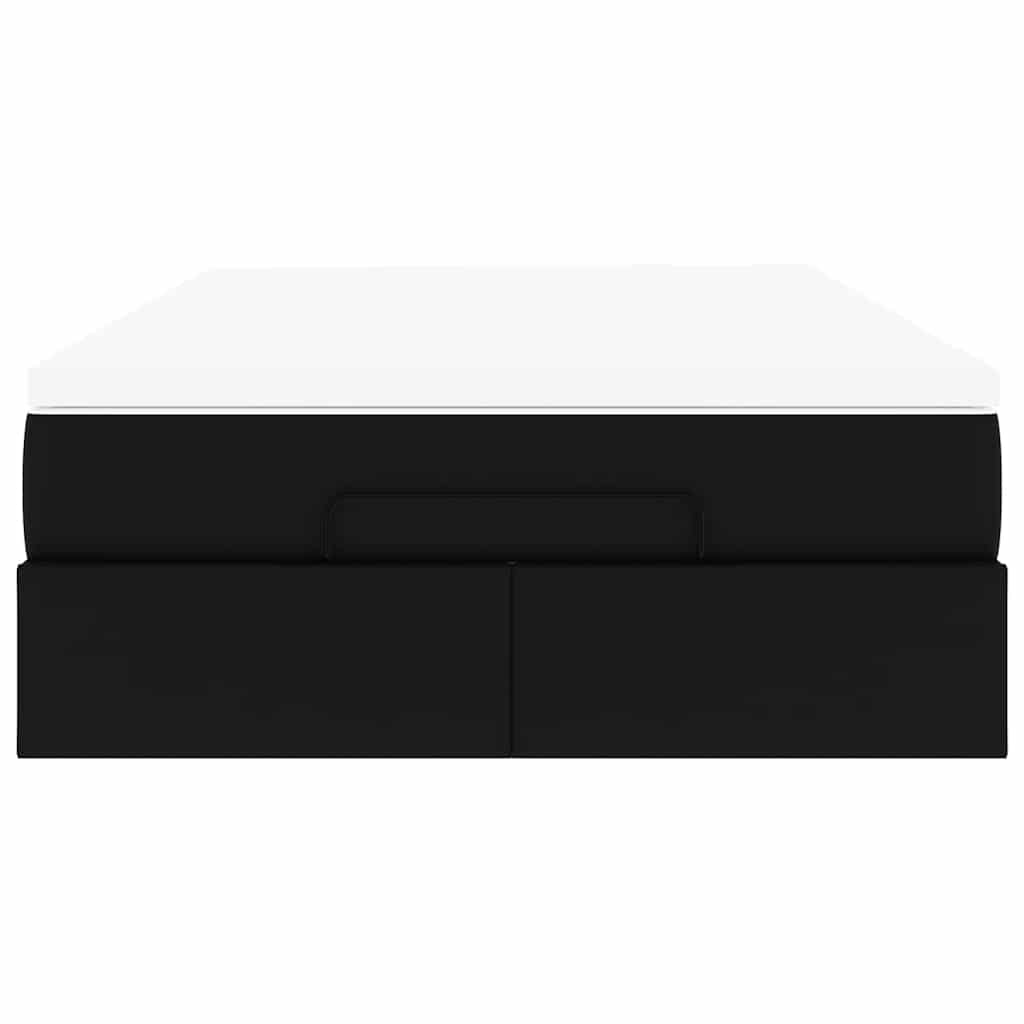 Cadre de lit ottoman avec matelas noir 120x190 cm similicuir - XIOS