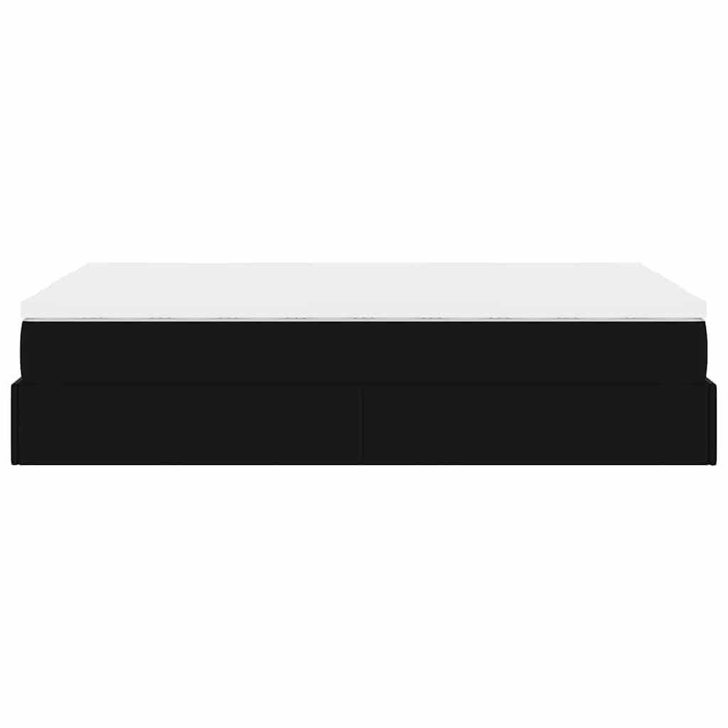 Cadre de lit ottoman avec matelas noir 120x190 cm similicuir - XIOS