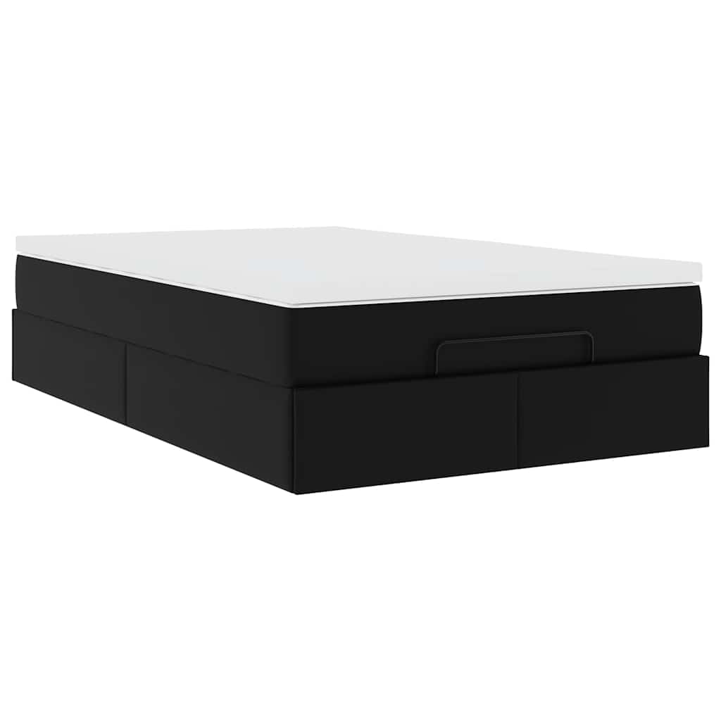 Cadre de lit ottoman avec matelas noir 120x190 cm similicuir - XIOS