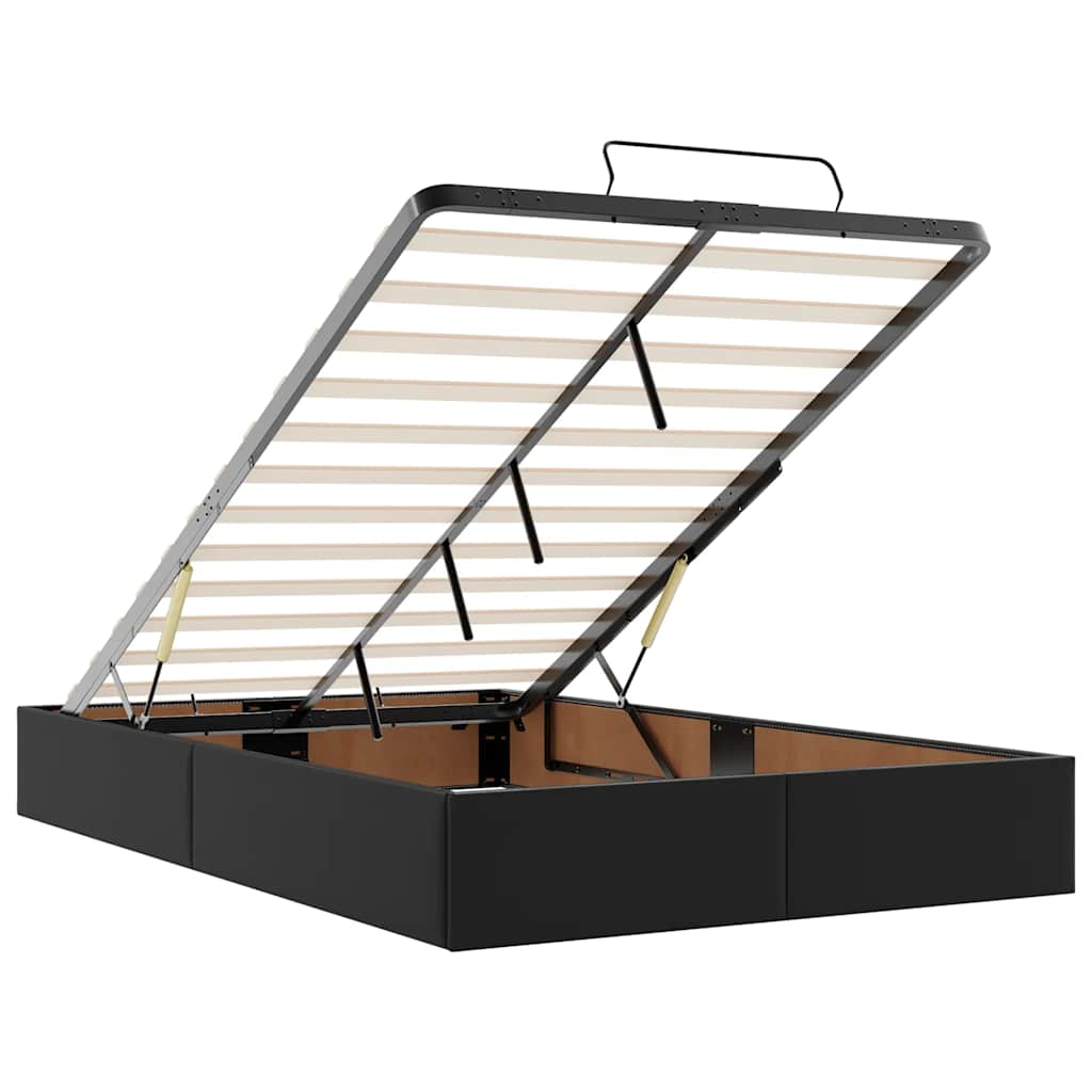 Cadre de lit ottoman avec matelas noir 120x190 cm similicuir - XIOS