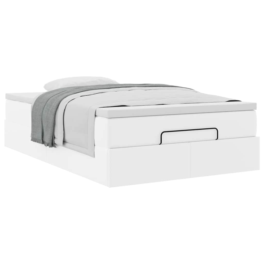Cadre de lit ottoman avec matelas blanc 120x190 cm similicuir - XIOS