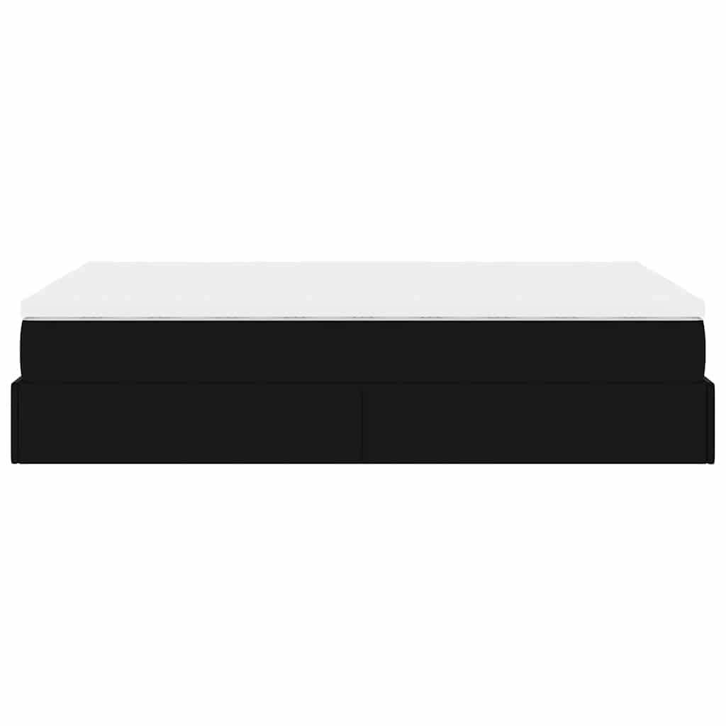 Cadre de lit ottoman avec matelas noir 120x200 cm similicuir