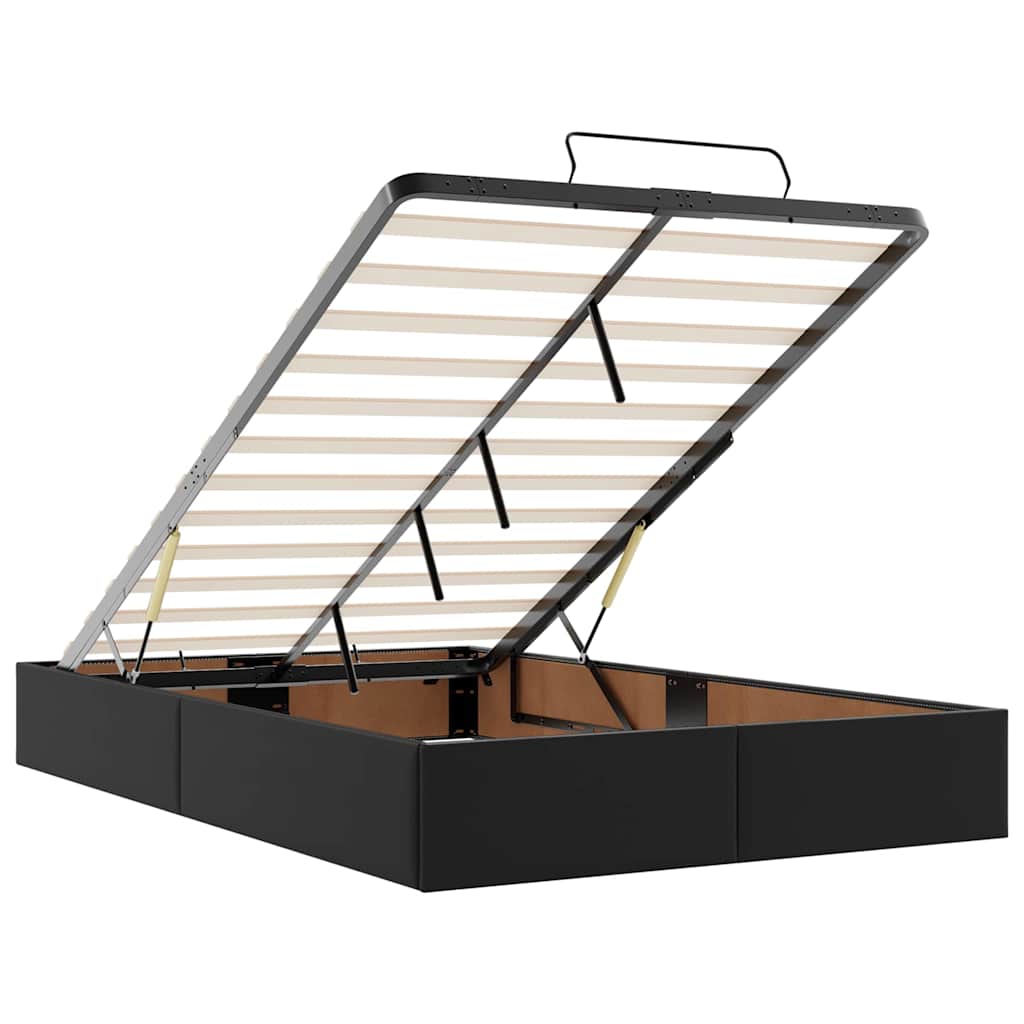 Cadre de lit ottoman avec matelas noir 120x200 cm similicuir - XIOS