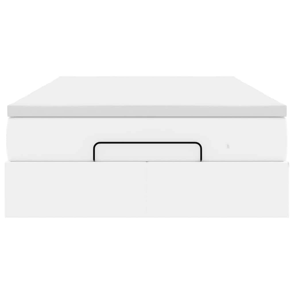 Cadre de lit ottoman avec matelas blanc 120x200 cm similicuir - XIOS
