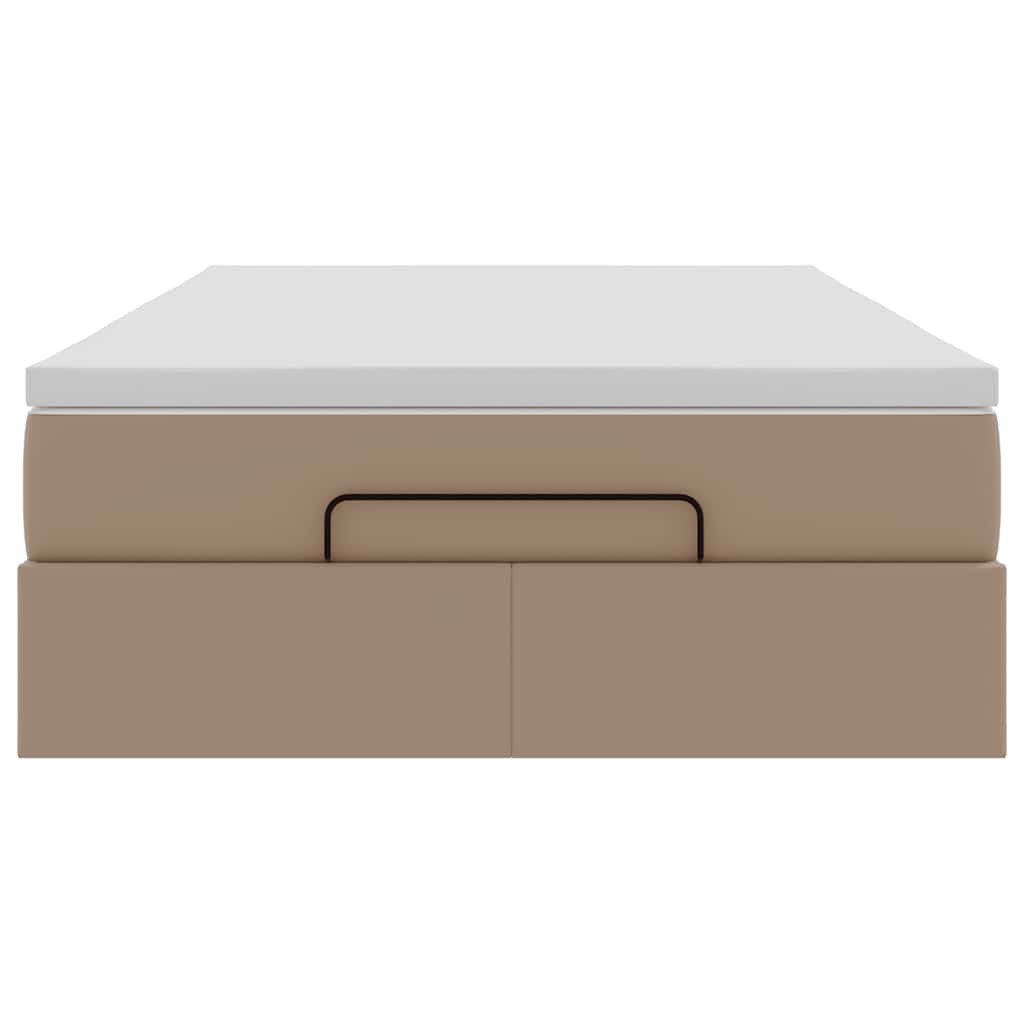 Cadre de lit ottoman et matelas cappuccino 120x200cm similicuir - XIOS