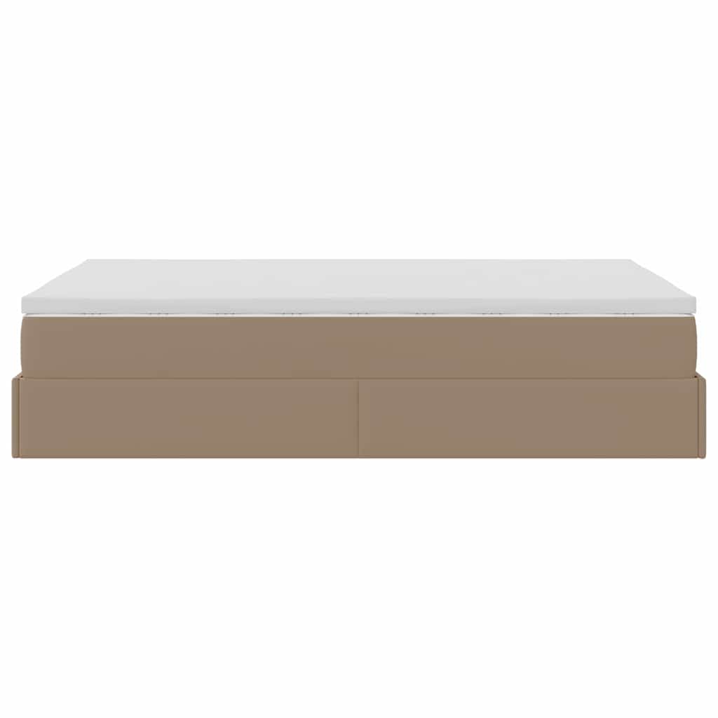 Cadre de lit ottoman et matelas cappuccino 120x200cm similicuir - XIOS